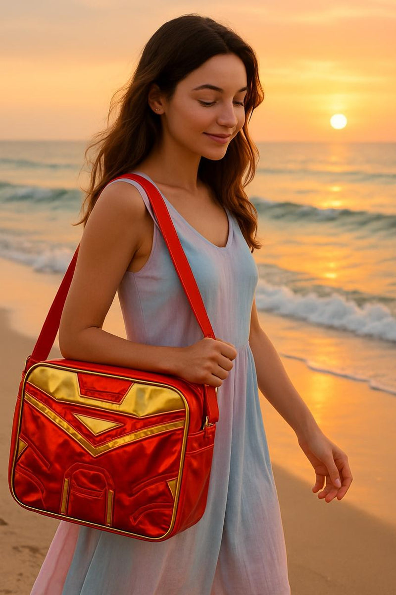 Marvel Iron Man Inspired Red and Gold Armor Shoulder Bag