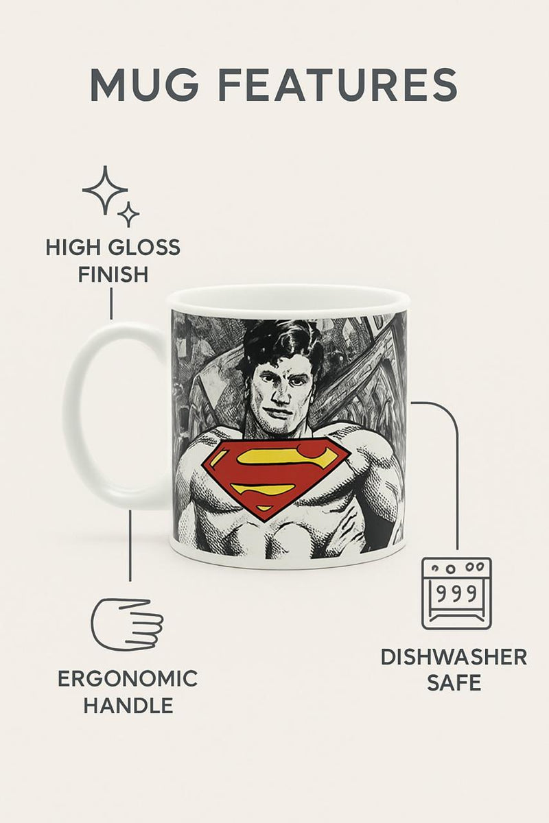 My Dad is My Superhero Superman Comic Ceramic Mug | Gift for DC Fans