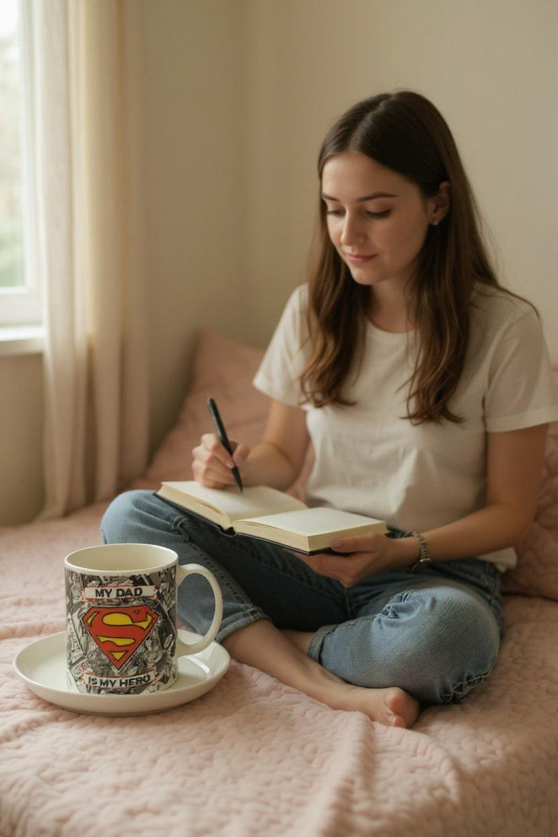 My Dad is My Superhero Superman Comic Ceramic Mug | Gift for DC Fans