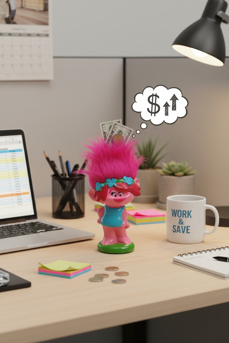 Trolls Poppy Harmony Money Bank | Gift for Trolls Fans