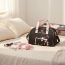 Hello Kitty Shoulder Bag for Girls – Stylish Black and Pink Travel Satchel with Bow