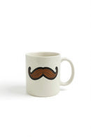 Funny Mustache White Coffee Mug – Ceramic Gag Gift Cup | Microwave &     Dishwasher Safe