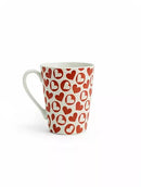 Red and White Heart Pattern Tall Mug