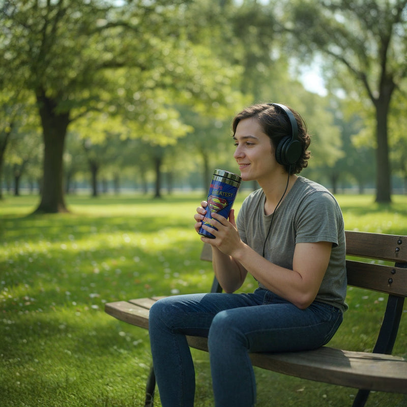 DC Superman “Super hero” Tumbler– Stainless Steel Coffee Travel Mug