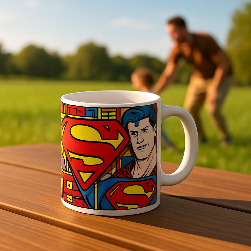 Superman Dad Cup-Heroic Coffee Mug | Super Dad Ceramic Cup from Son or Daughter