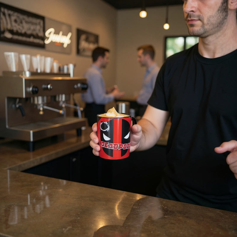 Marvel Deadpool Red Coffee Mug –for Hot & Cold Drinks –  Superhero Gift for Men Women