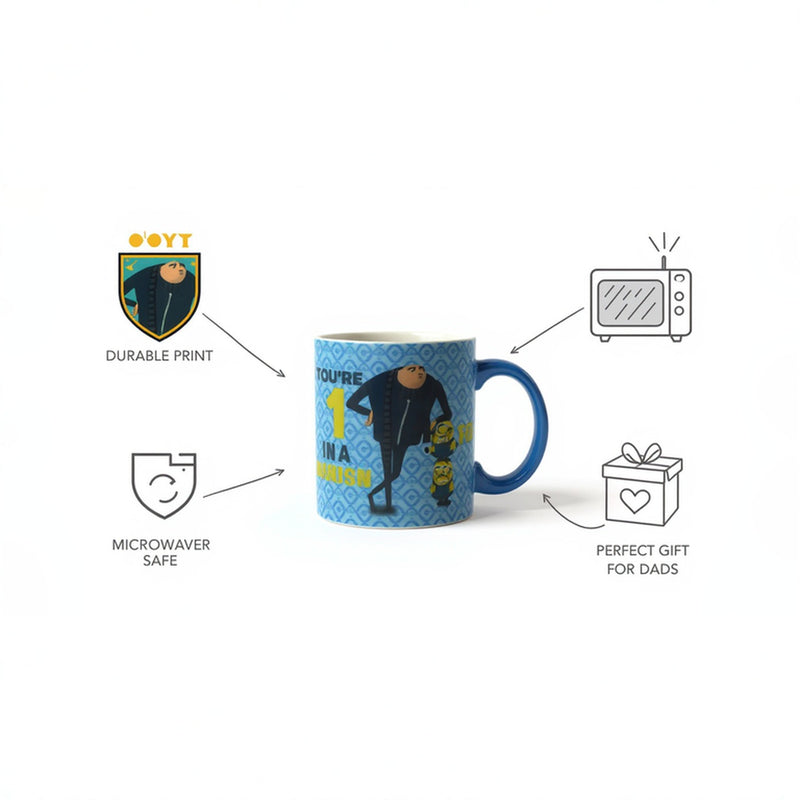 Despicable Me Father’s Day Blue Mug – Funny Gru Coffee Cup for Dad