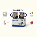 Matilda Mug Gift Set (1) – Official Roald Dahl Ceramic Mugs with Book Quotes – 11 oz Each