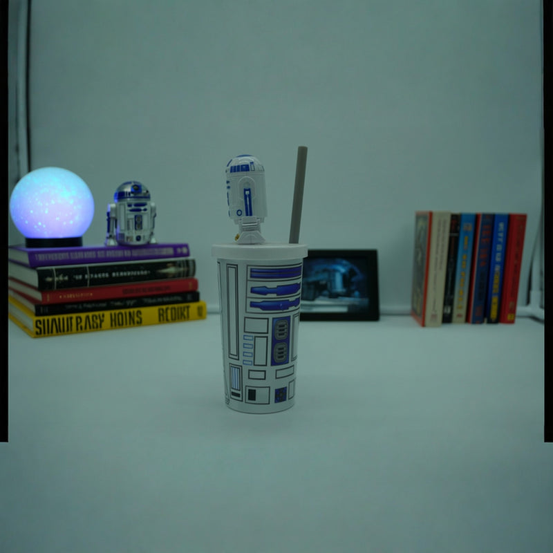 Star Wars R2-D2 Droid Robot Cup Tumbler with Straw & Lid