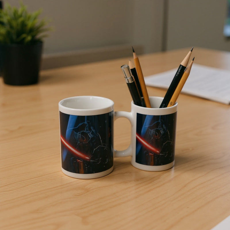 Darth Vader Mug with Dual Red Lightsaber – Star Wars Ceramic Coffee Mug