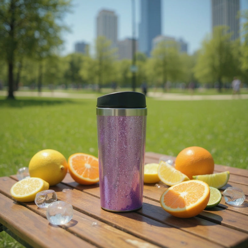 Pink Glitter Travel Mug | for Women – Stainless Steel Insulated Coffee Tumbler with Lid