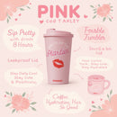 Cute Pink Lips Stanley Tumbler – Leakproof Reusable Cup for Cold & Hot Drinks