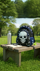 Skull Polka Dot Backpack-Black Blue Kids Gift