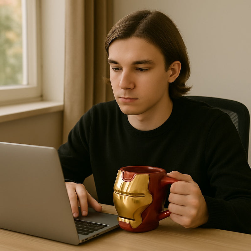 Marvel Avengers Iron Man 3D Ceramic Coffee Mug | Superhero Face Shaped Tea Cup | Limited Edition