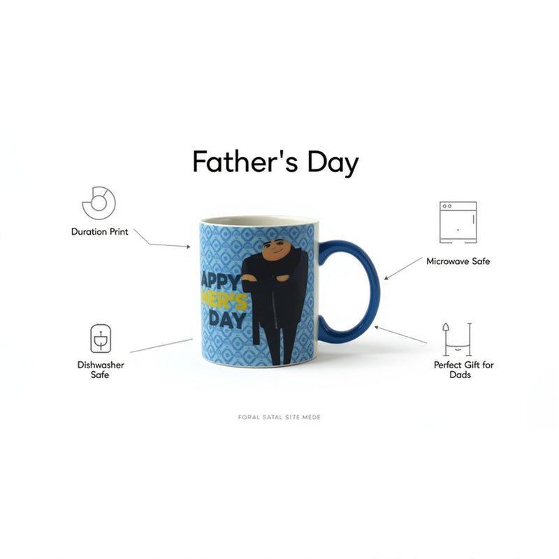 Despicable Me Father’s Day Blue Mug – Funny Gru Coffee Cup for Dad
