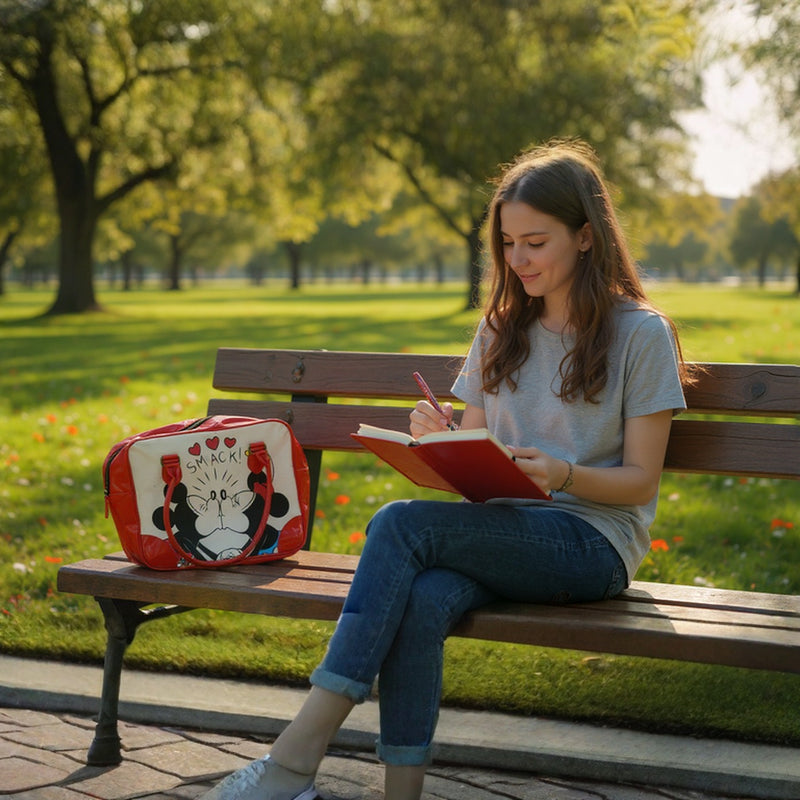 Disney Mickey &amp; Minnie Kiss Print “SMACK” Handbag