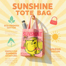 Little Miss Sunshine Plastic Tote Shopper Bag–Pink Waterproof Large PVC Shoulder Bag with Zipper