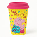 Peppa Pig Travel Mug “Best Mummy Ever” Reusable Coffee Cup with Lid | Gift for Mum