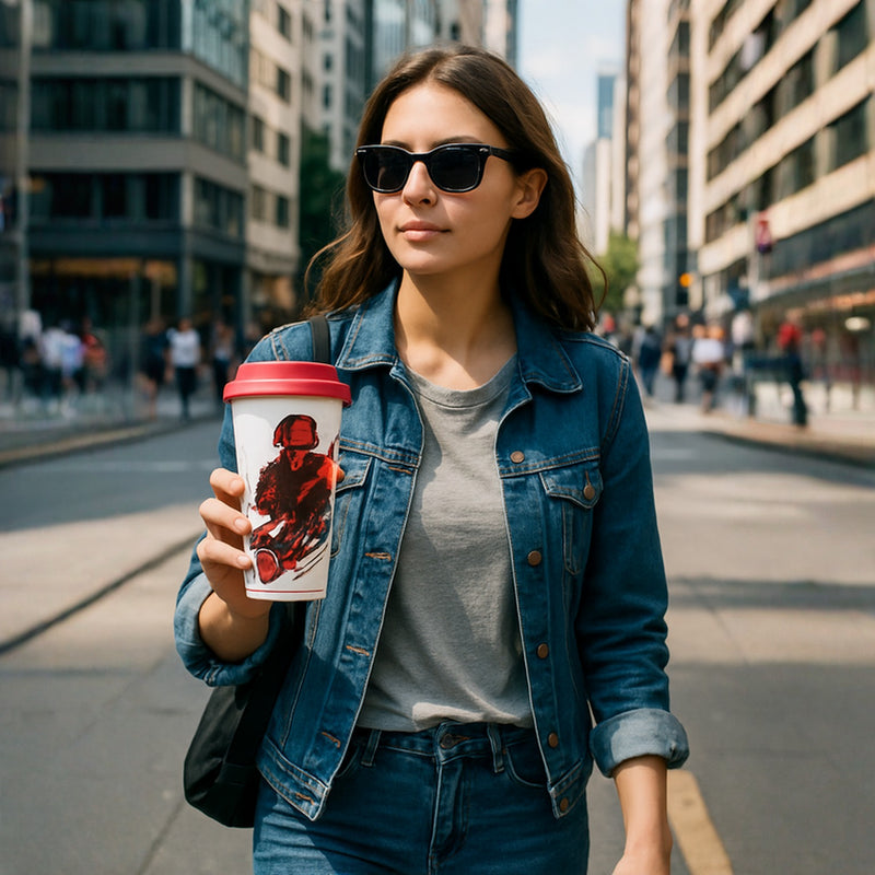 Star Wars Reusable Coffee Cup with Lid – 16oz Travel Mug for Hot & Cold Drinks