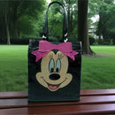 Minnie Mouse Tote Bag | Shoulder Purse Pink Bow | Cute Black Travel Satchel Trendy Girl