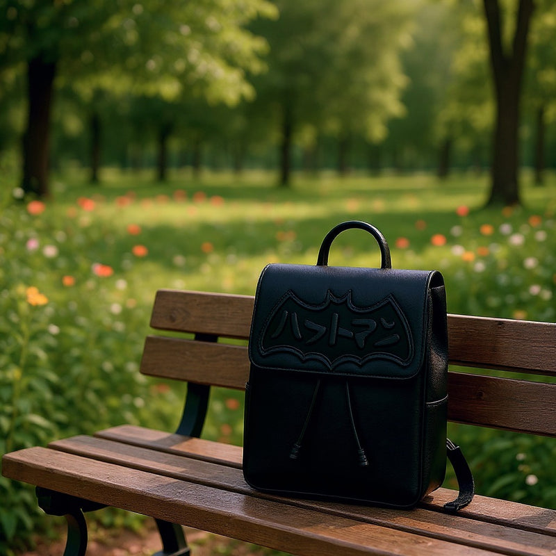 Batman Comic Fashion Backpack–School Rucksack with Drawstring Magnetic Flap Closure-Padded