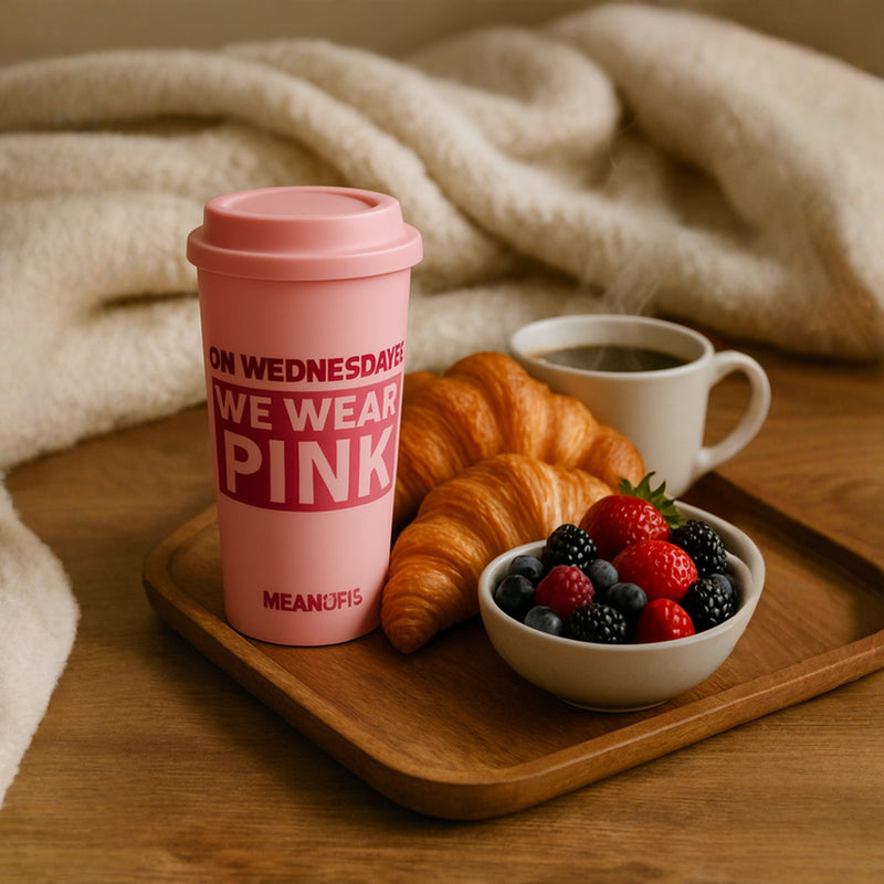 Mean Girls Pink Tumbler “On Wednesdays We Wear Pink” – Reusable Travel Coffee Cup