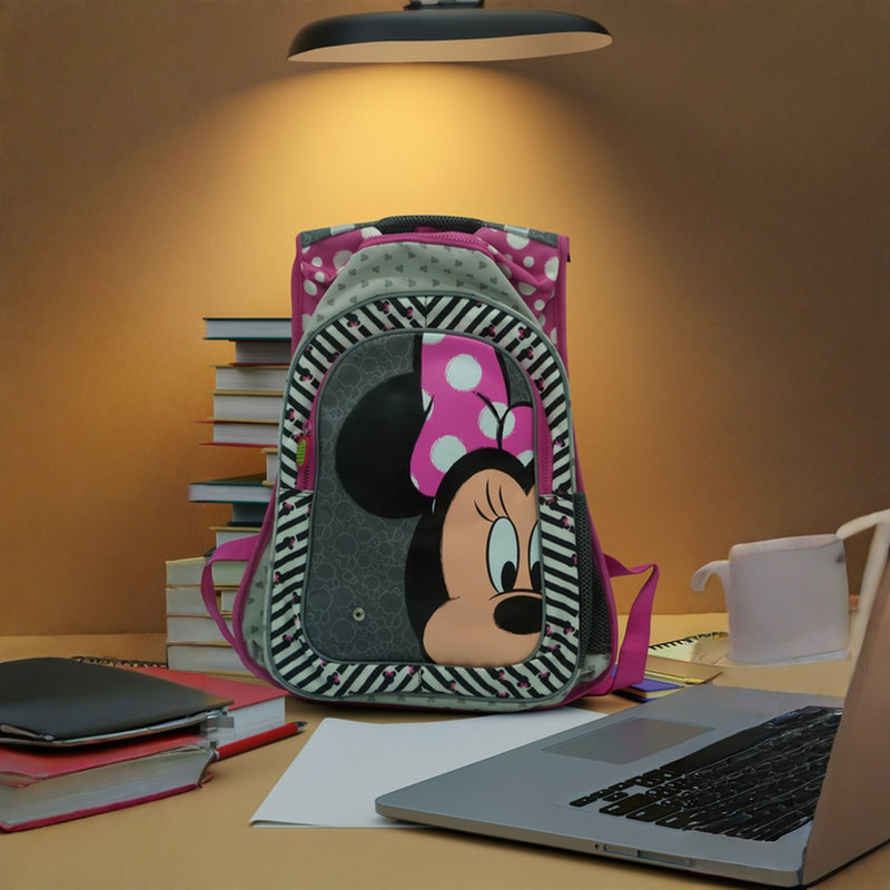 Disney Minnie Mouse Kids Backpack – Pink School Bag for Girls with Zippered Pockets