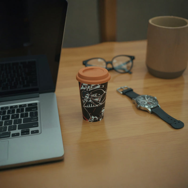 Star Wars Darth Vader Travel Mug | Reusable Cup Black Red Insulated Coffee Tea Gift