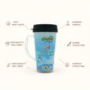 Insulated Plastic Travel Mug with Lid & Handle – Durable Spill & Leak-Proof Tumbler