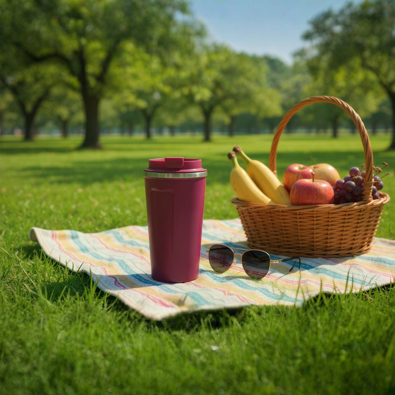 Matte Maroon Insulated Travel Tumbler – Leakproof Stainless Steel Coffee Mug