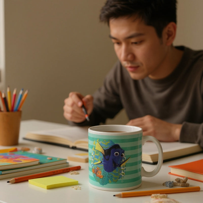 Disney Finding Nemo and Dory Ceramic Mug | for Kids –Coffee Tea Milk Cup with Handles – Ocean Theme