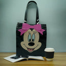 Minnie Mouse Tote Bag | Shoulder Purse Pink Bow | Cute Black Travel Satchel Trendy Girl