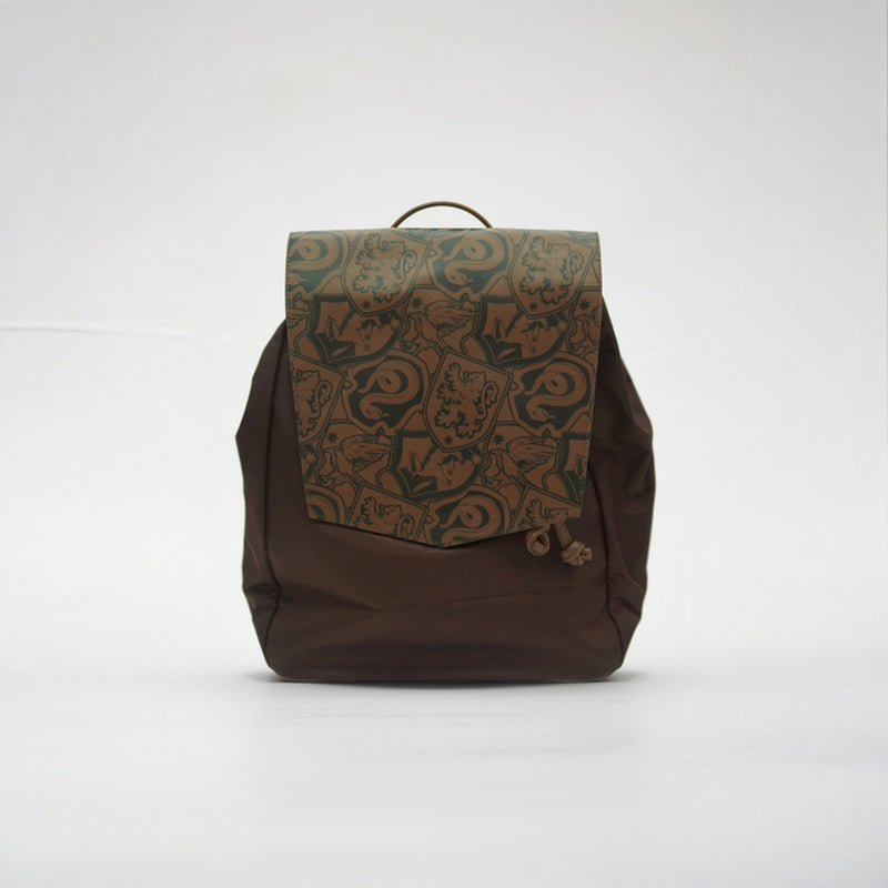 Harry Potter Brown Hogwarts Backpack| Padded Adjustable Shoulder Straps Laptop Sleeves &amp; Drawstring Closure |Travel Gift.