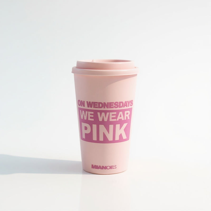 Mean Girls Pink Tumbler “On Wednesdays We Wear Pink” – Reusable Travel Coffee Cup