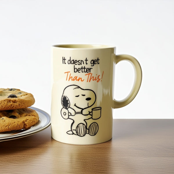 Snoopy Coffee Mug “It Doesn’t Get Better Than This!” | 12oz Funny Cute Ceramic Tea Cup