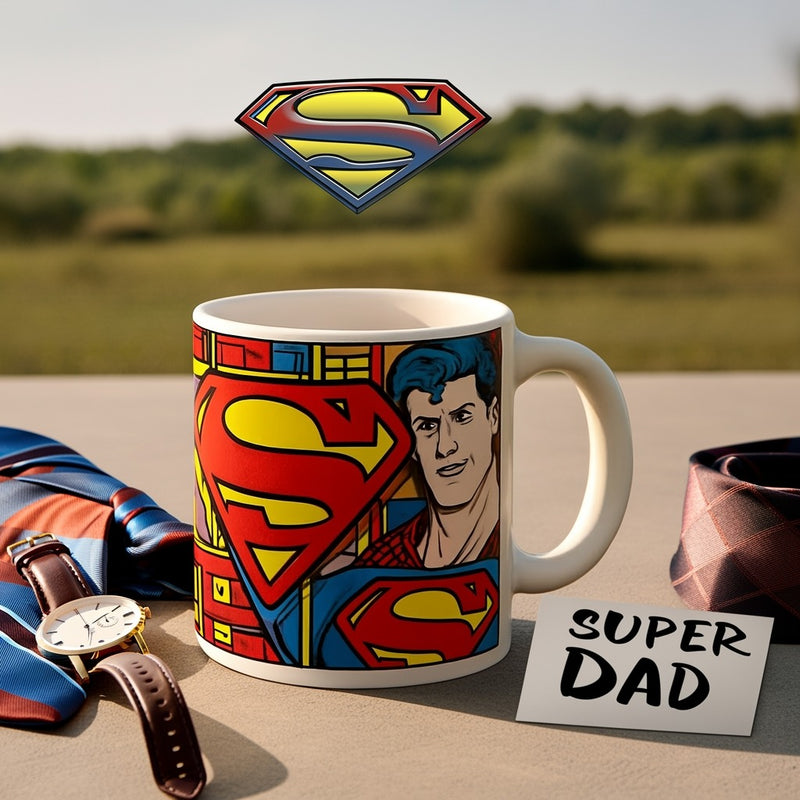 Superman Dad Cup-Heroic Coffee Mug | Super Dad Ceramic Cup from Son or Daughter