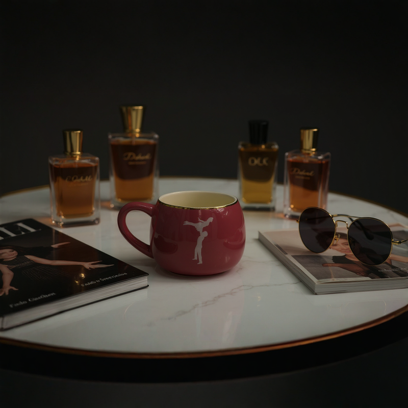 Kawaii Feel the Music Coffee Mug – Aesthetic Pink Ceramic Round Cup– Music Lover