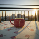 Kawaii Feel the Music Coffee Mug – Aesthetic Pink Ceramic Round Cup– Music Lover