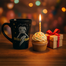 Betty Boop Coffee Mug | Black Ceramic Classic Tea Cup | Vintage Glam Retro Art Drinkware Gift