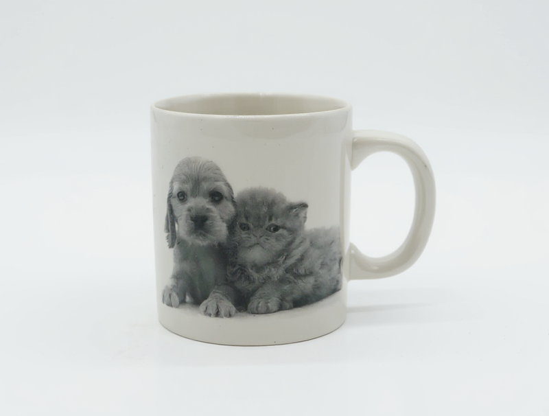 Cute Puppy and Kitten Ceramic Mug – Dog & Cat Coffee Cup for Animal Lovers