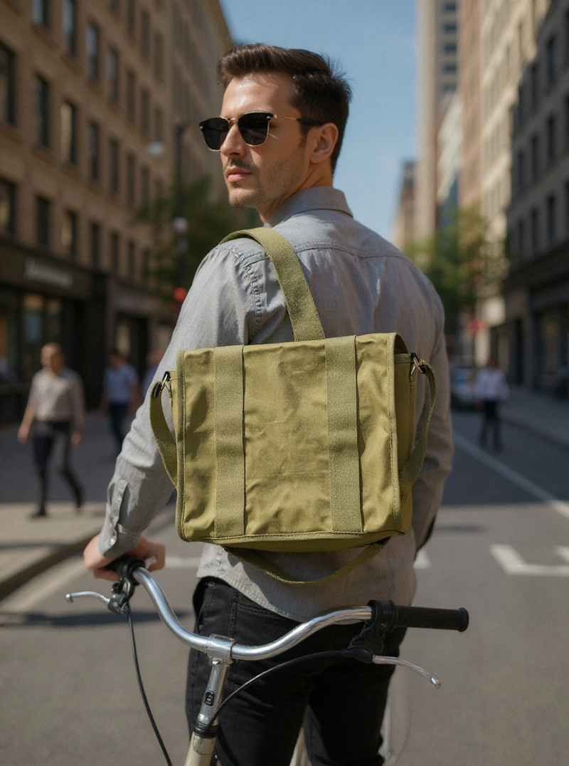 Vintage Military Canvas Messenger Bag-Olive Green Sturdy Straps &amp; Unisex look-Crossbody Bag Gift