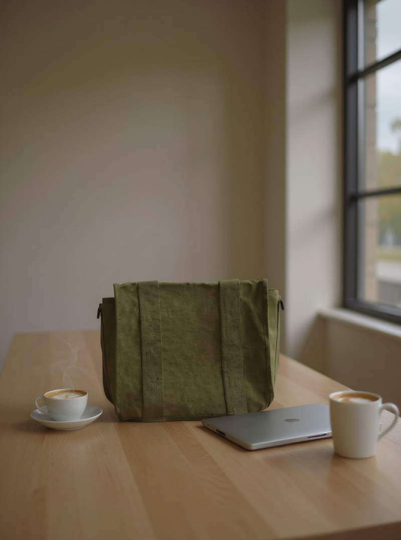 Vintage Military Canvas Messenger Bag-Olive Green Sturdy Straps &amp; Unisex look-Crossbody Bag Gift
