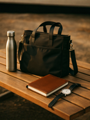 Black Laptop Tote Bag – Spacious, Padded Waterproof & Durable- Exterior Pocket | Professional Gift