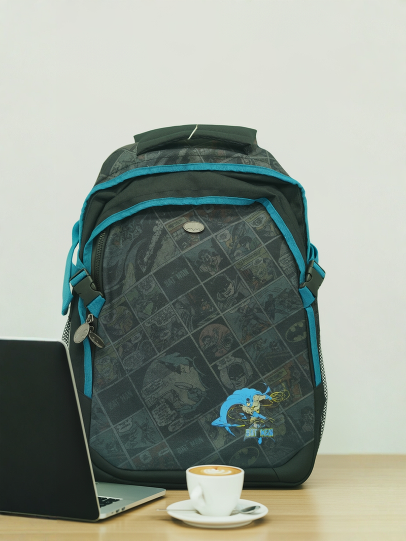 DC Comic Batman School Backpack – Black & Blue WaterProof  Medium-sized
