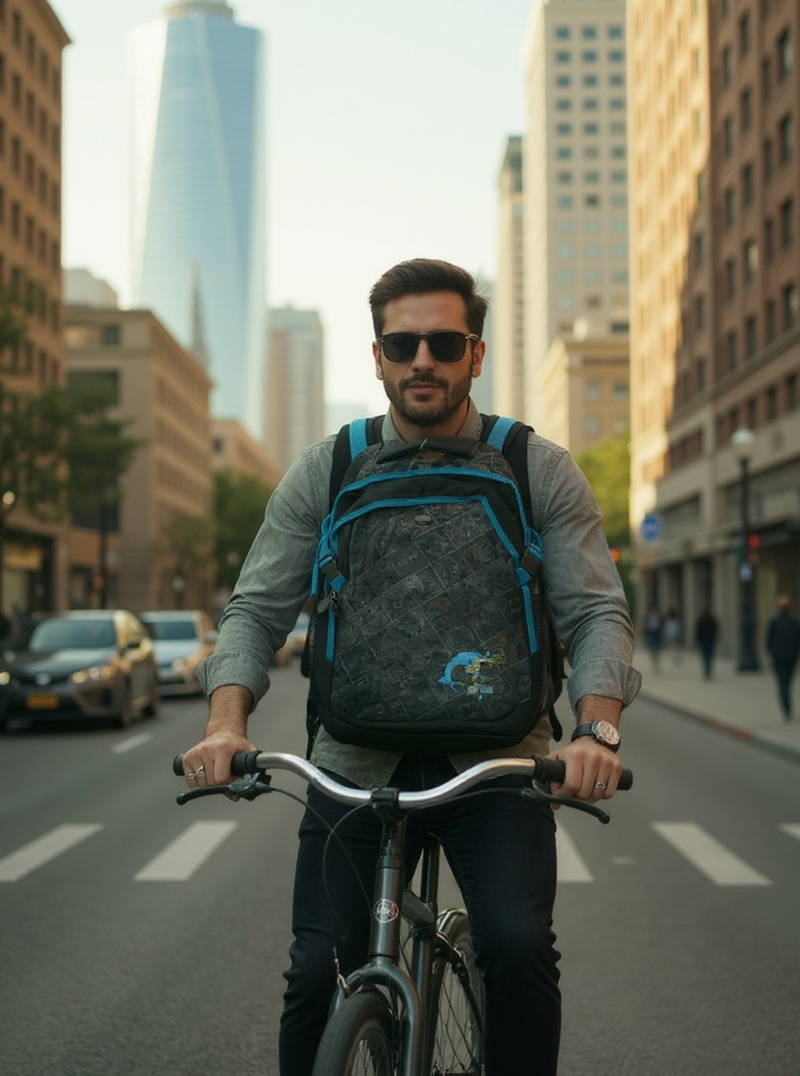 DC Comic Batman School Backpack – Black & Blue WaterProof  Medium-sized