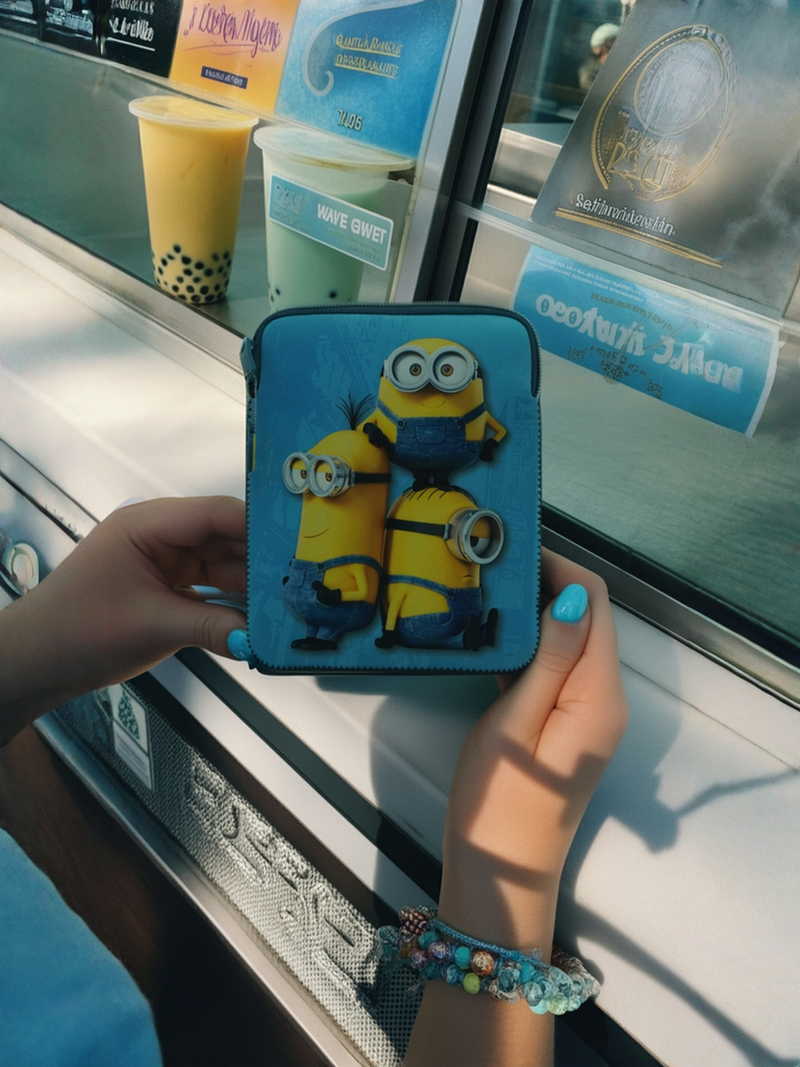 Minions Blue Pouch for Kids – WaterProof Versatile Zipper Case for Chargers Earbuds Makeup Jewelry Stationary