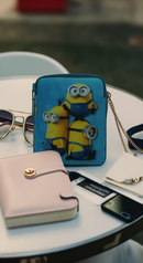 Minions Blue Pouch for Kids – WaterProof Versatile Zipper Case for Chargers Earbuds Makeup Jewelry Stationary
