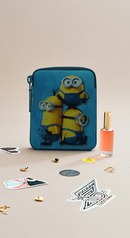 Minions Blue Pouch for Kids – WaterProof Versatile Zipper Case for Chargers Earbuds Makeup Jewelry Stationary