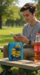 Minions Blue Pouch for Kids – WaterProof Versatile Zipper Case for Chargers Earbuds Makeup Jewelry Stationary