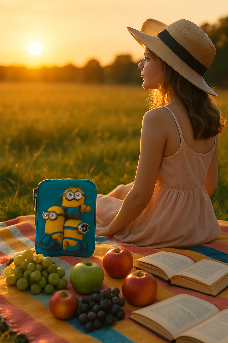 Minions Blue Pouch for Kids – WaterProof Versatile Zipper Case for Chargers Earbuds Makeup Jewelry Stationary